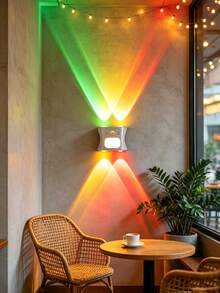 1 Set (2pcs): 1 Remote Control + 1 Smart Wall Light, 16-Color Smart Sensor RGB Wall Light Night Light, Magnetic Installation, Remote Control Operation, USB Rechargeable, Suitable For Bedroom, Living Room, Game Room And Holiday Party Lighting - 4-head Cat Eye Motion Sensor Wall Light - View 7