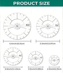 Patchwork Ruler Set, Transparent PET Material, Round Design, Suitable For Cutting And Handicrafts, Halloween, Christmas Gift, DIY - Multicolor - View 6