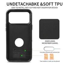 eaacaa Vintage PU Leather Phone Case Compatible With Apple 17 Pro Max/17 Pro/17/16 Pro Max/16 Pro/16/15 Pro Max/15 Pro/15/14 Pro Max/14 Pro/14/13 Pro Max/13 Pro/13/12 Pro Max/12 Pro/12, Hollow Design With Logo Cutout, Shockproof Protective Shell, Can Hold 1 SIM Card Ejector Tool And 2 Mobile IC Cards, Side Leather Trim Hollow Premium Phone Case, Suitable As A Gift For Parents/Family/Loved Ones For Thanksgiving And Christmas - Black - View 5