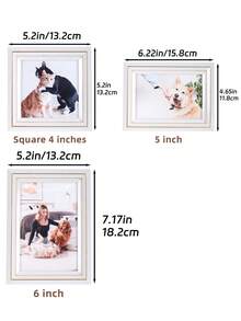 1pc White Slim Frame With Delicate Gold Inner Trim, Composite Dual-Use Wall-Mounted Tabletop Photo Frame, Minimalist Elegant Frame Suitable For Pet Cat Dog Family Portraits, Daily Life Photos, Cream-Colored Decor For Bedroom, Living Room, Dorm Apartment, Pet Memory Display Gift, Suitable For Pet Lovers, Cat Dog Owners, Housewarming, Birthday Celebration - Multicolor - View 4