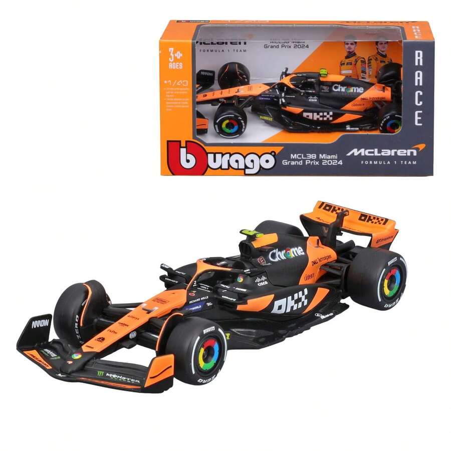 Burago 1/43 比例 F1 McLaren MCL38 邁阿密大獎賽系列 - #4 Lando Norris