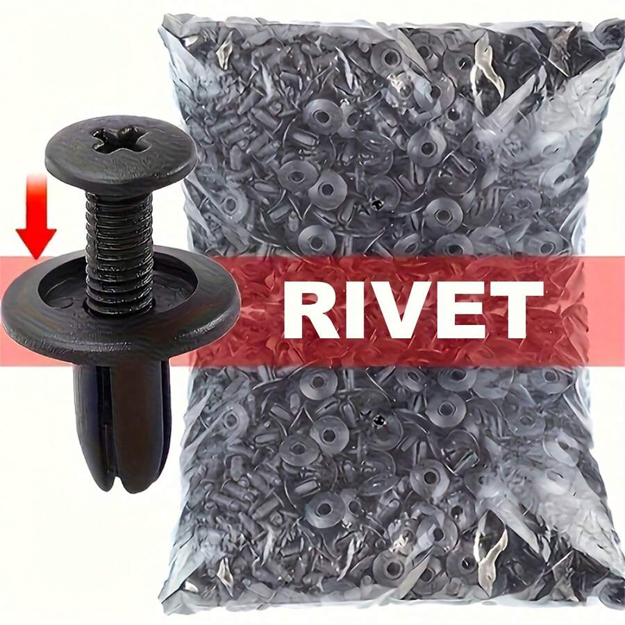 100pcs/200pcs Plastic Rivets Fasteners, Durable Car Clips For Interior/Exterior/Trunk, Quick Install Screws For Bumpers And Fenders, Industrial Nuts, Full Thread Coverage