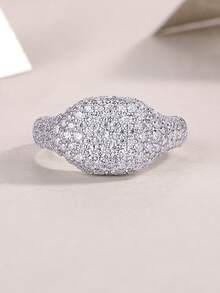 1 Piece Charming Women's 925 Sterling Silver Moissanite Ring, Ideal For Weddings, Proposals, Anniversary Parties And Valentine's Day Gifts - Silver - View 6