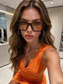 1pc Black Frame Orange Slice