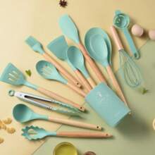 14-Piece Silicone Kitchen Utensils Set Non-Stick Cooking Spoon And Baking Tools - View 12