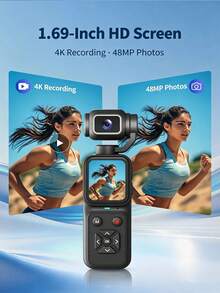4K Pocket Handheld Camera, 180° Flip Lens, 16x Digital Zoom Portable Digital Camera With Multiple Filters, Suitable For Students Outdoor Vlog Shooting - View 4