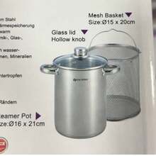 Kitchen Asparagus Cooker With Mesh Basket And Glass Cover For Home, Catering And Food Preparation - View 9