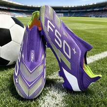 Unisex AG Long Stud Football Boots, Asymmetrical Gradient Upper, Performance & Aesthetics Combined - Mauve Purple - View 1