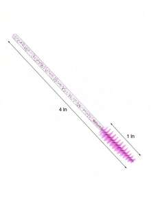 1-50pcs Eyelash Brushes, Suitable For Eyelash Extension, Eyebrow And Makeup, Crystal Color, 7 Colors Available (Colorful) - Multicolor - View 8