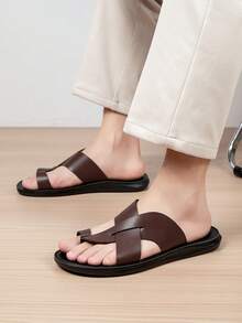New Men's Middle Eastern Style Breathable Casual Sandals, Versatile Durable Slippers For Daily Wear, Commuting And Vacation - Brown - View 8