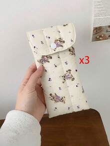 1pc Cute Quilted Eyeglass Pouch, Travel Glasses Storage Bag, Girls Eyeglass Storage Box, Cartoon Fashion Eyeglass Bag, Perfect Protection For Fashion Glasses, Travel Gift - Multicolor - View 29