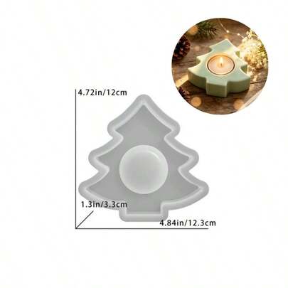 SILIKE LUFEI 1pc Resin Silicone Mold Christmas Tree Style Candle Holder Ornament Mold Suitable For Making Resin, Gypsum, Candle, Aromatherapy Products, Home Decor, Wedding Tabletop Silicone Mold