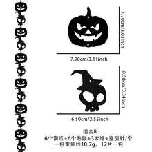 1 Set Guirnalda de Fieltro de Halloween, Pancarta Colgante de Calabaza & Sombrero de Bruja, 12 Piezas Decoraciones Colgantes Naranja y Púrpura con Cuerda de 3m para Chimenea, Pared, Ventana, Puerta & Decoración de Fiesta de Halloween - Multicolor - Ver 9