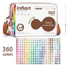 Infiart New 360/288/240/168/72/48 Rich Color Professional Acrylic Markers, Intense Colors, Scratch Resistant & Durable, Suitable For Beginners And Adults, Comes With Storage Box, Perfect For Home, School And Studio Use - Sets - View 1