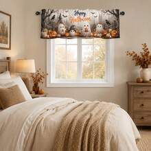 1pc Halloween Cute Ghost Theme Home Decor Curtain, Versatile Short Window Valance, Suitable For Kitchen, Living Room, Bedroom, Holiday Decoration Home Decor Curtain, Versatile Short Window Valance, Suitable For Kitchen, Living Room, Bedroom, Halloween Holiday Decoration - Multicolor - View 11