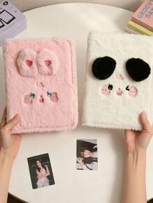Ballet Style Bow Plush A5 Card Album, Loose-Leaf Inner Pages, Small Card Idol Collection Storage Album, 1pc Bow Star Plush Kpop Small Card Storage Album, Cute Photo Card Holder, Korean Style Photo Card Holder - Multicolor - View 2