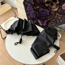2D Printed Skull, Floral, Butterfly, Star & Moon Pattern Automatic Folding Umbrella, Internal Or External Print Option, UV Protection Sunshade, Portable Sun Umbrella For Daily Commute, Outdoor Travel, Photography, Vintage Dark Style Personalized Design, Suitable As Holiday Gift - Multicolor - View 8
