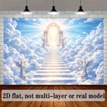 2d Flat Banner Underwater Party Banner With Ocean Theme In The Background, Decorated With Coral Shells, Pearl Balloons And Underwater Castles, Room Decoration, Without Power Supply. - 1 - View 6
