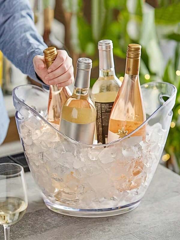 3/2/1 Pc Clear Acrylic Ice Bucket - Champagne And Soda Drink Cooler Clear Party Beverage Tub For Parties, Bar And Restaurant