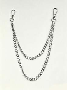 1 Piece Of Women's Metal Double-Layer Waist Chain Personalized Versatile Pants Chain Jeans Hip-Hop Punk Style Waist Accessory Suitable For Daily Use - Silver - View 6
