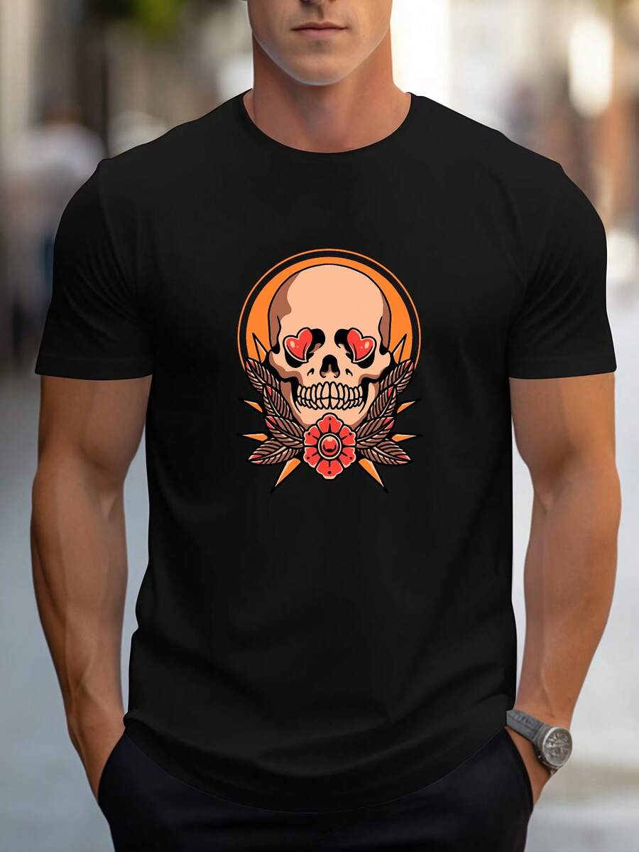 Men T-Shirts - 黑色 - 查看 1
