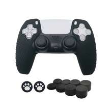 Compatible With PlayStation 5, 2pcs Split Game Controller Protective Covers + 10pcs Joystick Caps Set, Textured Dot Design Anti-Slip Anti-Scratch Anti-Sweat Enhanced Gaming Control Feel - View 15