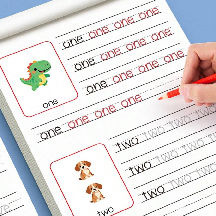 1pc A-Z Letter Practice Book - Patterned Letter Writing Workbook, Suitable For Toddlers And Preschool Children, Learning To Write - A - View 1