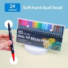 12/24/36/48pcs Dual Tip Colorful Marker Art Pen Set (Diagonal Box, Gift Box Packaging), Suitable For Adult Coloring Books, Christmas Card Drawing, Note-Taking, Carving, Calligraphy, Journaling, Back To School - Multicolor - View 11