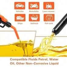 Electric Fuel Transfer Pump, Portable Battery Powered Hand Fuel Pump, Battery Gas Pumps Universal Fit For Vehicles, Boats, Lawn Equipment, Emergency & Home Use(Black Orange) - Default - View 3