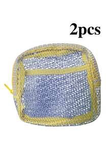 1pc Macaron Color Fresh Style High Quality Multifunctional Mesh Storage Bag, Cute Wallet Design, Portable Makeup Bag, Zipper Tissue Storage Box, Sanitary Pad Storage Bag, Suitable For Girls Home, Travel, Vacation And School Use,Back To School - Multicolor - View 7