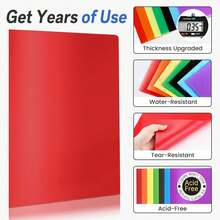 7pcs Plastic Pocket Folders With Labels, Heavy Duty 2-Pocket File Folders, Suitable For Letter Size Documents, Durable Document Organizer For School, Office, Business And Home - One Size Fits All - View 2