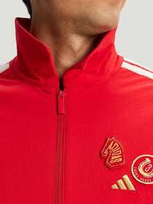 Adidas 男款 NYR 3S WV JKT 梭織無帽夾克 KE4059 - 紅色 - 查看 5
