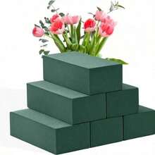 6 Pezzi di Blocchi di Schiuma Floreale Verde, Adatti per Fiori Freschi e Fiori di Seta - Ideali per Composizioni Floreali, Piantumazione e Materiali per Artigianato Fai-da-Te - A - Visualizzare 3