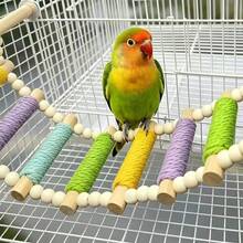 1pc Colorful Parrot Climbing Ladder Bird Toy, Sturdy Bird Cage Perch, Suitable For Budgies, Cockatiels, Parrots Exercise And Enrichment, Indoor Bird Cage Decoration, Bird Cage Accessories - View 7