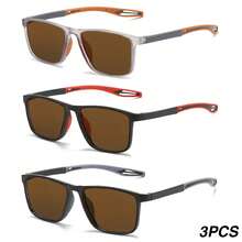 3pcs New Spring/Summer Limited Edition Rectangular Color Block Frame Tea/Grey Lens Reading Glasses, Fashionable TR Temple Design, Essential For Office And Reading, Comfortable Fit Magnifying Glasses, Daily Casual Reading Essential, Two Lens Colors To Choose From, Perfect Gift Choice - Gray+Red+Orange - View 14