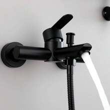 Stainless Steel Wall-Mounted Shower Mixer Faucet, Cold And Hot Bathroom Bathtub Faucet With Diverter, Modern Bathroom Shower Valve, Suitable For Home Bathroom Renovation - B - View 1
