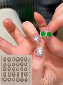 New Versatile Practical Egg-Shaped Gemstone Vintage Nail Art Mold - Clear - View 4