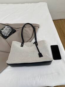 2026 Fashion New High-End Large Capacity Minimalist Elegant Vintage Commuter Shoulder Tote Bag - Black - View 4