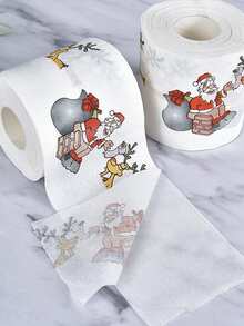 5/1 Roll Christmas Toilet Paper With Reindeer Pattern, Cute Decorative ...