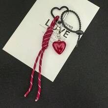 Multifunctional Keychain M Series Heart-Shaped Bag Charm, Ins Style Macrame Braided Rope Pendant, Women's Handbag Accessory - Multicolor - View 10