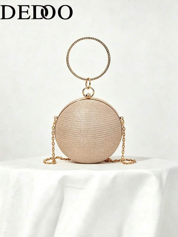 Bolsa Balde Casual de Negócios Leve com Decoração de Strass, Design de Cordão Pequeno, Clutch Transparente de Pérola Falsa, Bolsa de Festa, Charmosa, Elegante e Refinada, Luxo Discreto, Decorada com Strass, Adequada para Garotas de Festa, Senhoras, Noivas, Combinação Perfeita para Festa, Gala/Banquete, Vestido de Festa de Natal, Coordenado com Roupa de Ano Novo, Acessório Ideal para Vestido de Festa Feminino, Casamento, Vestido de Formatura, Vestido de Baile
