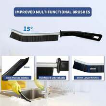 3pcs Stiff Bristle Gap Cleaning Brush, Multi-Function Bathroom Window Track Blind Cleaning Brush - Multiple Styles - View 5