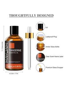 MAYJAM 1pc Citrus Essential Oil 10/30/100ml, Premium Citrus Oil Suitable For Aromatherapy Diffusers, Humidifiers, DIY Candles And Handmade Soap Making, Home SPA Diffuser Essential Oil, Long-Lasting Fragrance - Tangerine - View 7