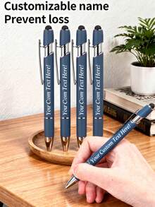 [Customized]1-32pcs Personalized Metal Retractable Diamond Ballpoint Pen + Touch Screen Stylus Set | Non-Slip Grip + Smooth Writing Medium Tip | Compatible With Phone/Tablet/Office Devices | Engravable Name/Date/Logo | Business Engraved Pen + Teacher's Day Gift + Wedding Couple Neutral Pen | Suitable For Students/Office Workers/Teachers (Unisex) - Multicolor - View 16