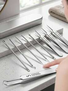 7/4pcs Acne Extractor Set - Stainless Steel Pore Cleaning Tools - Professional Acne Removal Kit, Suitable For All Skin Types (Includes Portable Storage Box) - Fragrance-Free Facial Care Tools - Multicolor - View 6