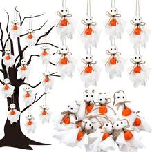 1/3/6pcs Halloween Hanging Ghost Decorations, Mini Ghost Hanging Ornaments 7.62cm Cute Farmhouse Style Boo, With Pumpkin Decor, Suitable For Halloween Tree, Horror Party, Yard Tree Decoration - Ghost Pumpkin - View 3