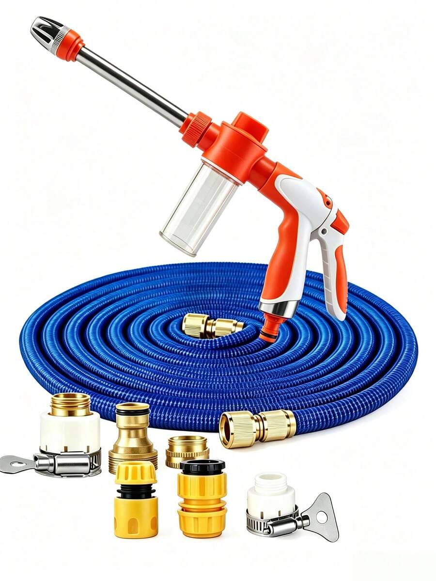 Multifunctional High Pressure Water Gun With Water Bottle, Suitable For Motorcycle, Home And Garden, Durable Long Nozzle, Efficient Cleaning And Irrigation
