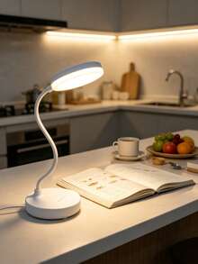 Guanova 1 Stück 3-farbig umschaltbare LED Schreibtischlampe, Schlafzimmerleuchte mit Handyhalter-Funktion, (USB-betrieben/Batterie-betrieben optional), 3-farbiges Licht, einstellbare Helligkeit, Bürobeleuchtung, Tischlampe, Nachttischlampe, Leselampe, dekorative Nachtleuchte, geeignet für Büro, Schlafzimmer, Wohnzimmer, Bürolesen und Lernen, Küche, Schlafzimmerbeleuchtung, Batteriekapazität: 800mAh - Tischleuchte mit rundem Fuß - Übersicht 5