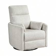 Modern Swivel Glider Reclining Chair Beige Microfiber Upholstery Plush Comfort Matching Pillows Living Room Furniture 1pc - Beige + Plywood + Contemporary + Modern1 - View 2
