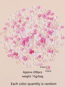 1 Paquete de Cuentas de Cristal Rosa & Blanco, Tonos de Color Aleatorios (Cantidad Aleatoria por Color), 200 piezas/Bolsa - Rosa - Ver 4